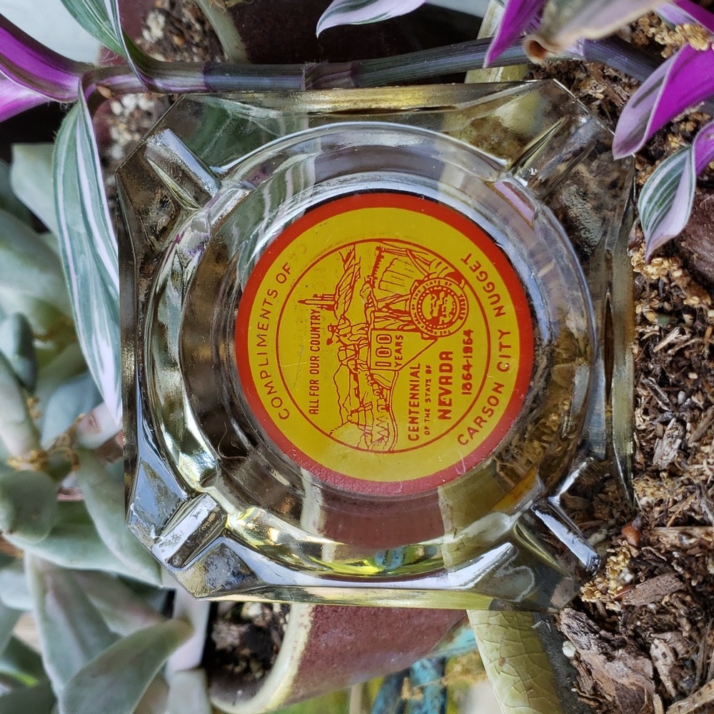Vintage 1964 Carson City Nugget Casino Ashtray - Nevada Centennial  (BIN 008)